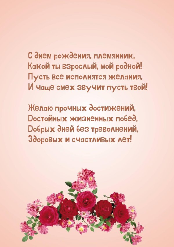 с днем рождения племяшка стихи