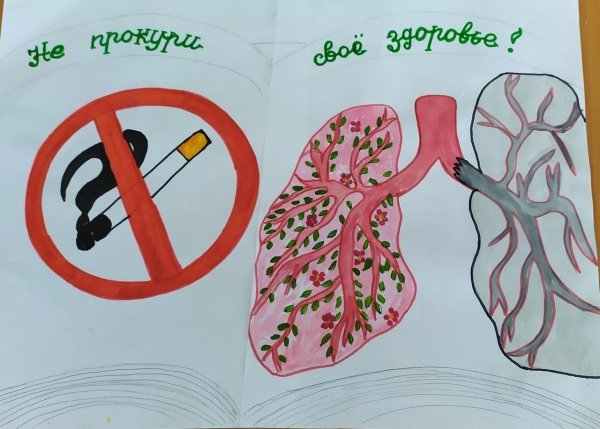 рисунок курение вредит здоровью