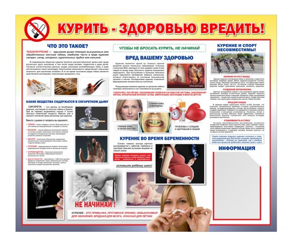 информационный стенд курить здоровью вредить