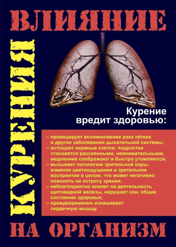 влияние табакокурения на дыхательную систему человека