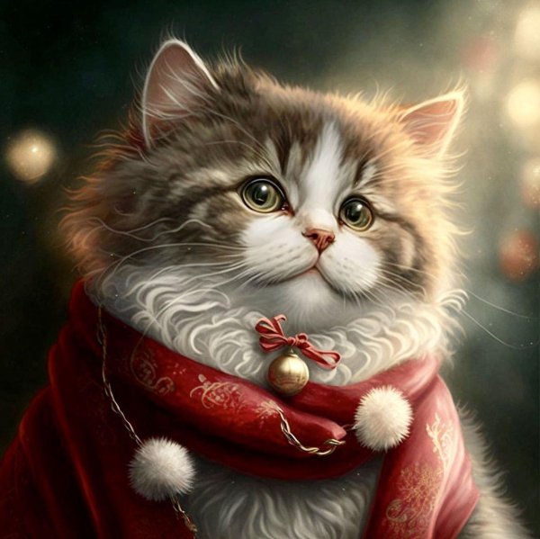 новогодний котик арт