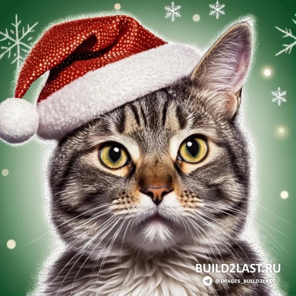 коты в новогодних шапках