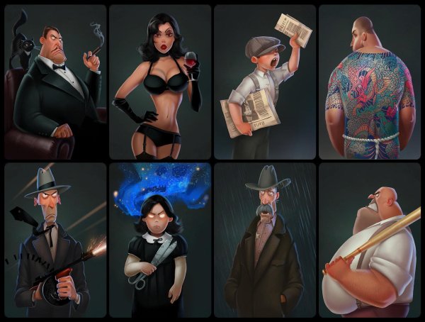 персонажи в казуальном стиле