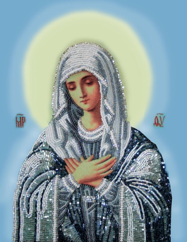 вышивка икона бисером богородица умиление