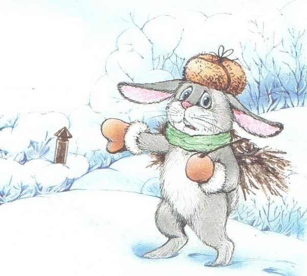 снежный зайчик сутеев