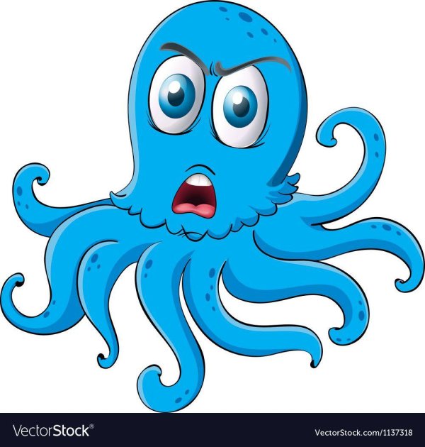 осьминог напуган