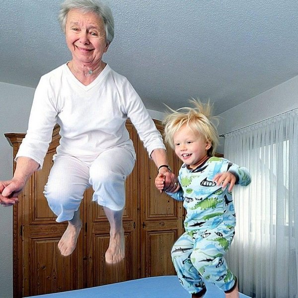 бабуля с внуком