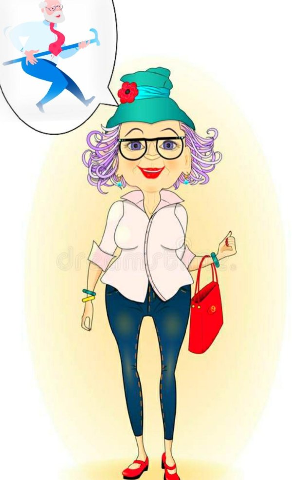 модная старушка иллюстрации