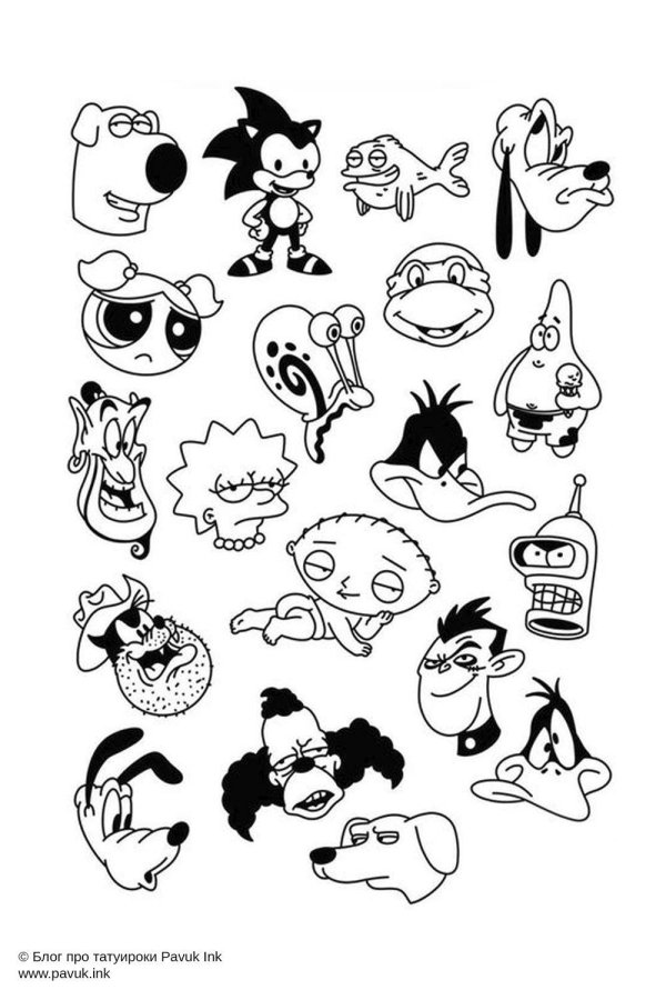 мультяшные тату