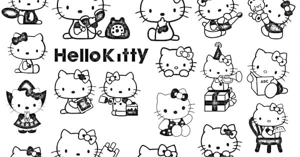 хеллоу китти черно белая