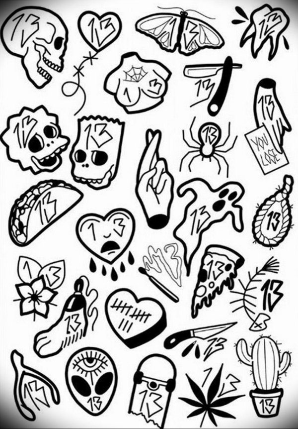 эскиз маленьких татуировок