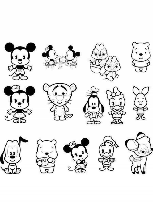 кавайные раскраски дисней