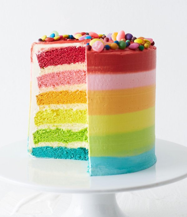 разноцветный торт
