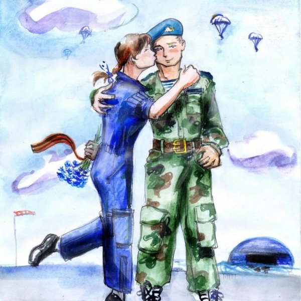детские рисунки десантников