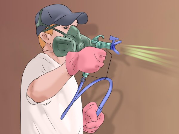 окраска потолков краскопультом