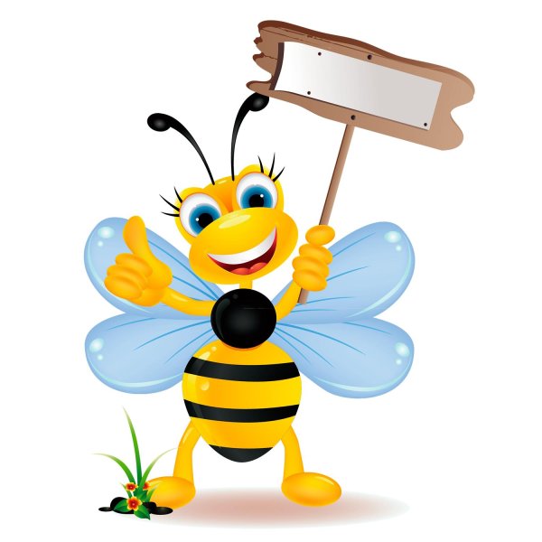 пчелка на белом фоне