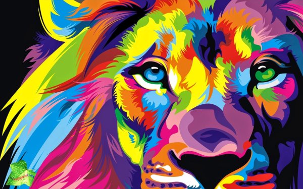 разноцветный лев