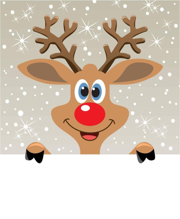 шаблон новогоднего оленя