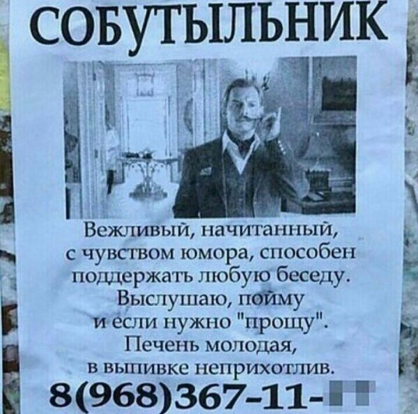 услуга собутыльник