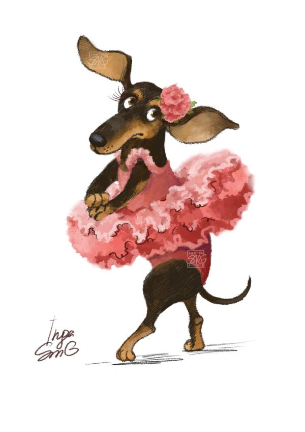 открытка с днем рождения с таксой