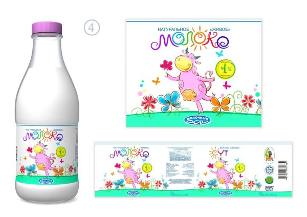 этикетки молочных продуктов