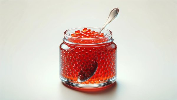 стеклянная баночка красной икры