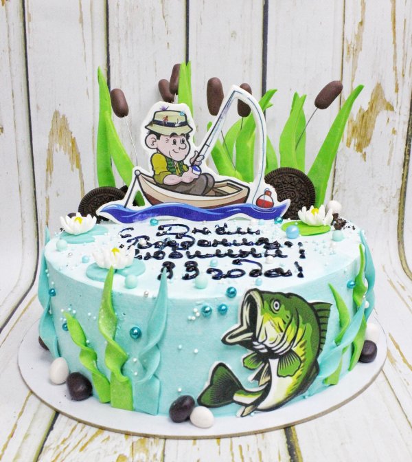 торт в стиле рыбалки