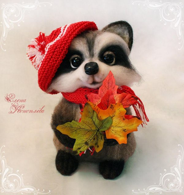 валяние из шерсти енотик