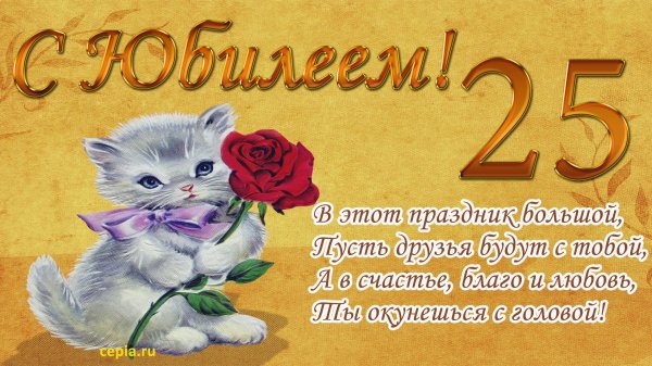 юбилей 25 лет девушке поздравления