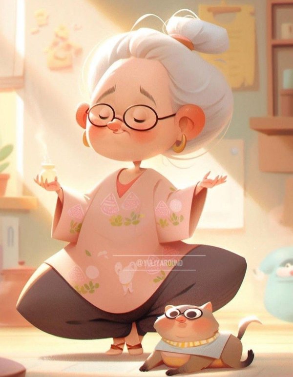 мультяшная бабушка