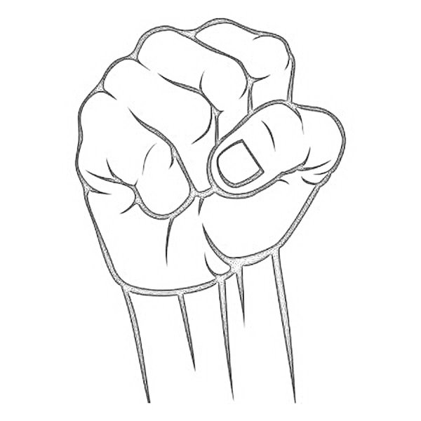 кулак раскраска