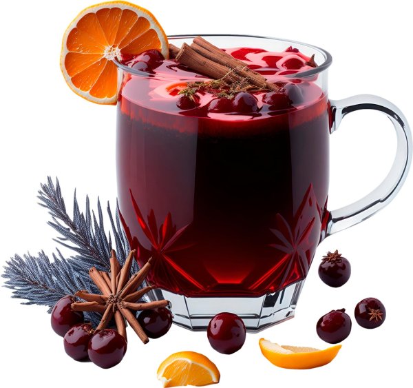 глинтвейн на белом фоне