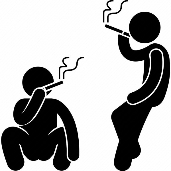 значок курящий человек