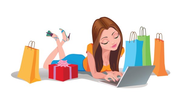 онлайн шоппинг иллюстрация
