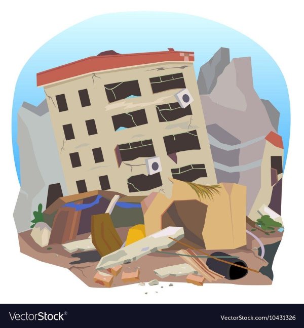 разрушенное здание