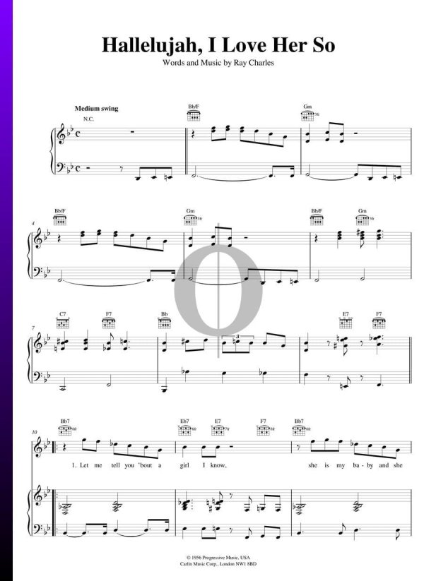 ray charles hallelujah i love her so