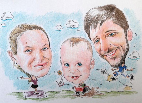 дружеские шаржи