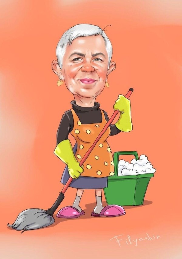 уборщица карикатура