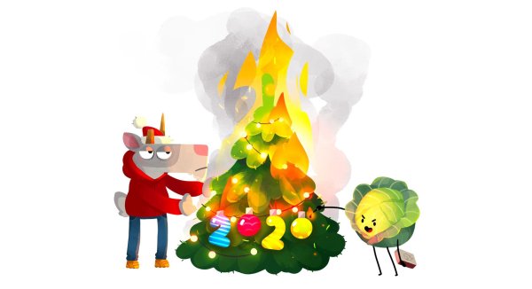 горящая елка