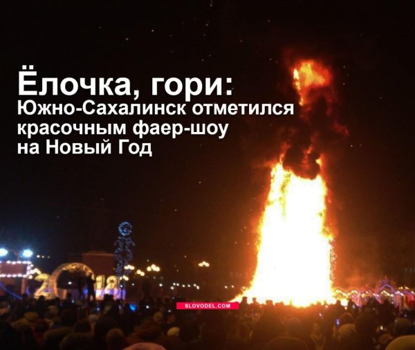 южно сахалинск елка сгорела