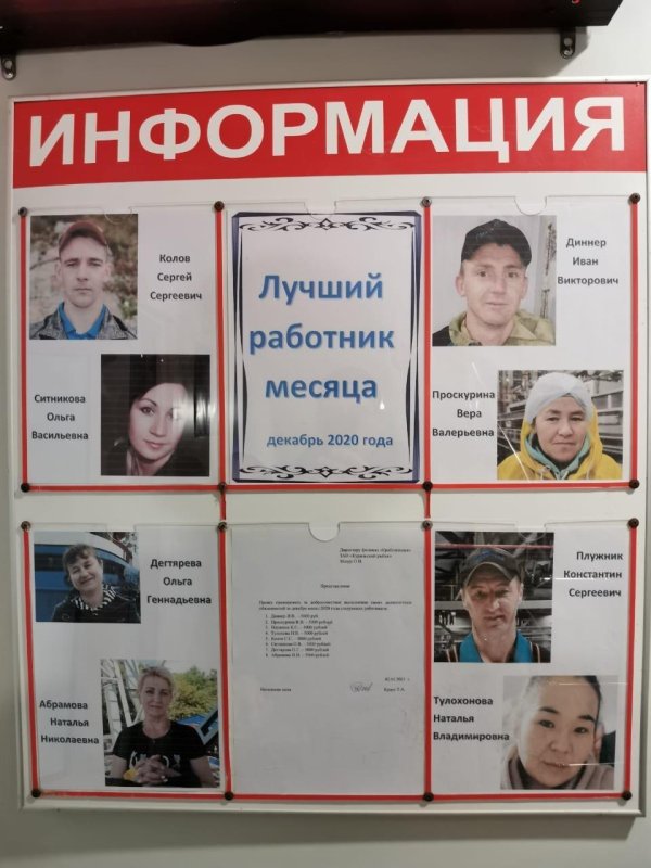 стенд лучшие сотрудники
