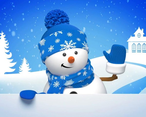 фон со снеговиком