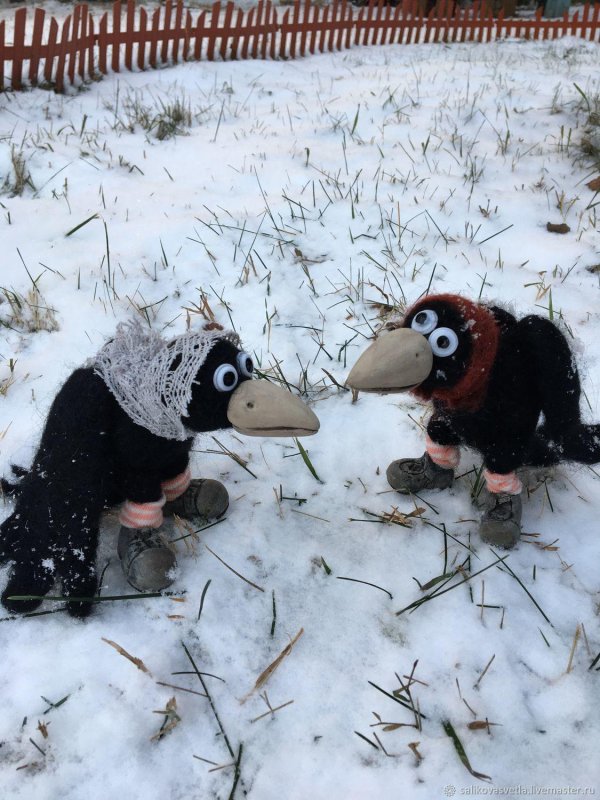 вязаная ворона