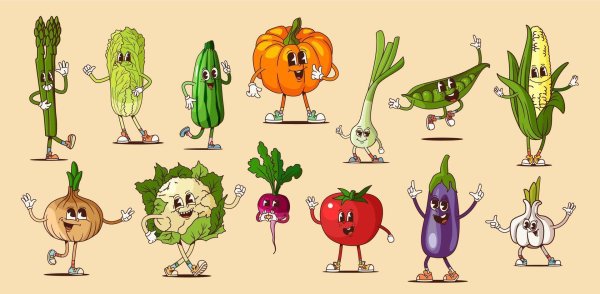 мультяшные овощи