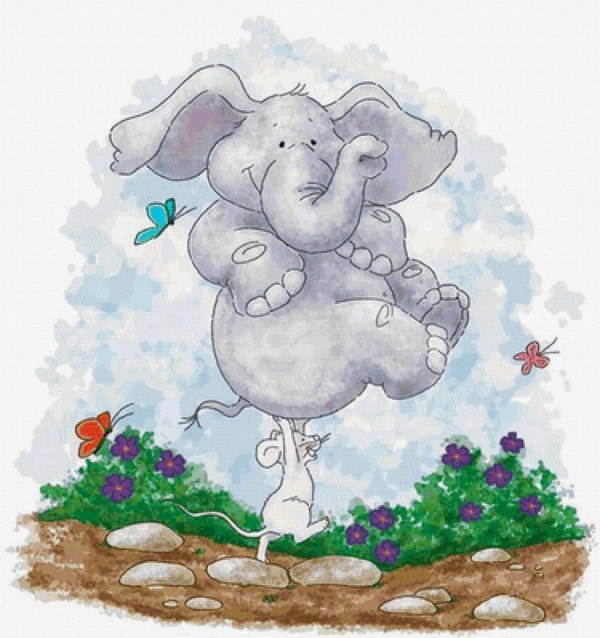 вышивка крестом слоники