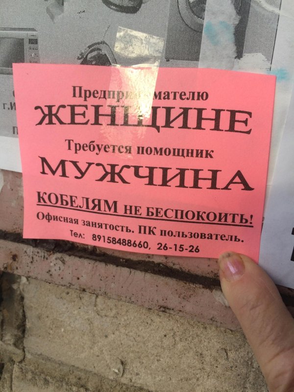 требуется на работу объявление