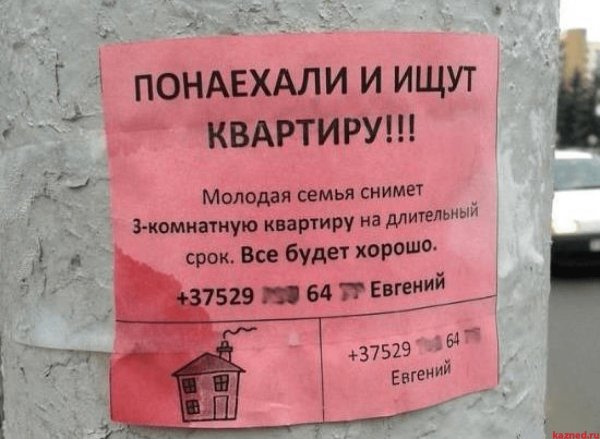 сниму квартиру в вашем доме образец объявления