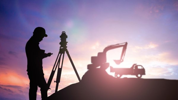 силуэт геодезиста