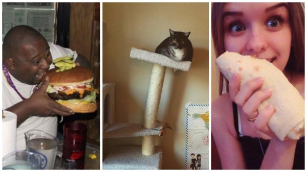 негр хавает бургеры