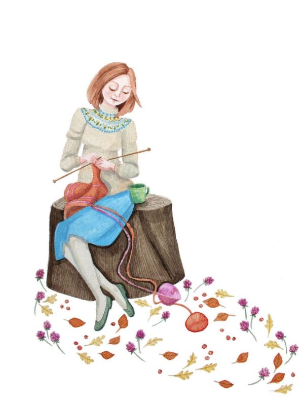вязальщица рисунок